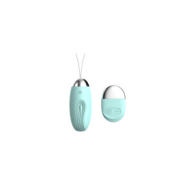 Oeuf vibrant rainuré turquoise USB avec télécommande 